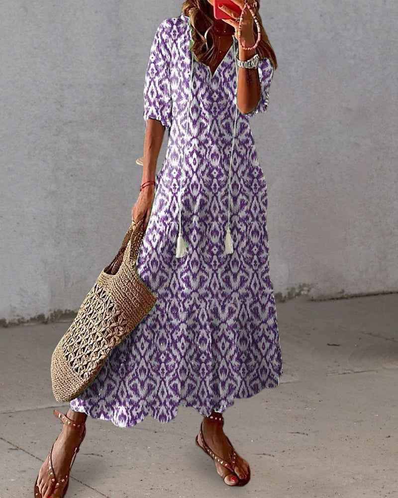Michaela | Boho Printed Dress