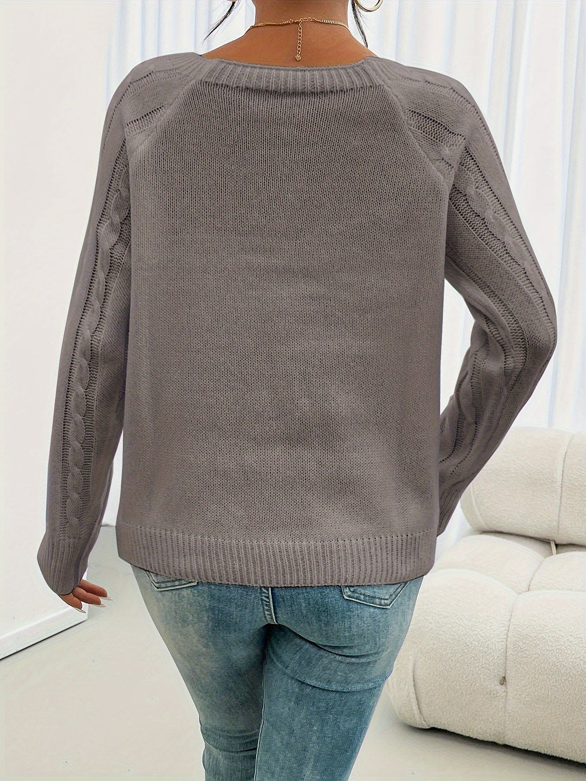 Midori | Diamond-Knit Button-Shoulder Jumper