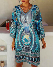 Emelia | Vibrant Bohemian Printed Dress