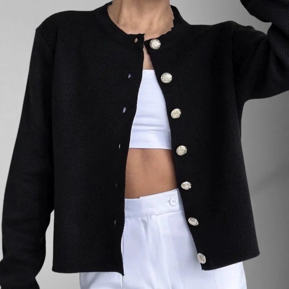 Chasidy | Round-Neck Button Cardigan