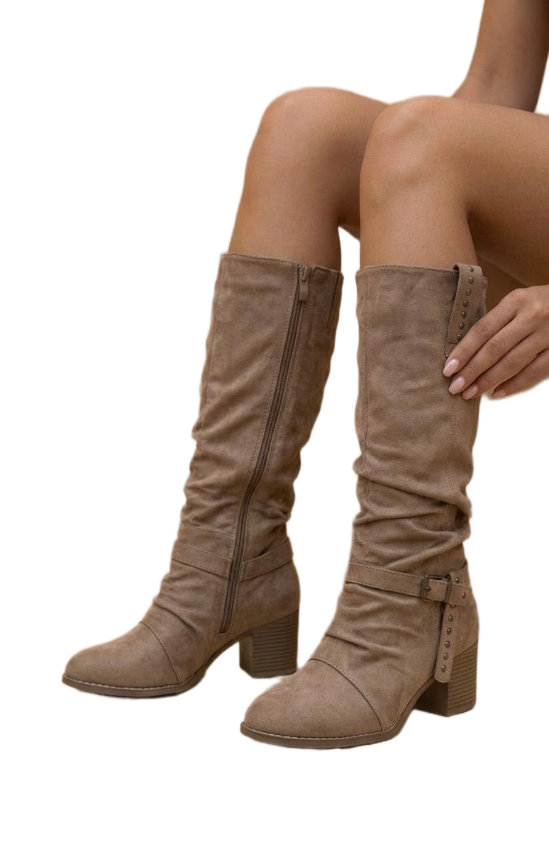 Roswitha | Ruched Block-Heel Boots