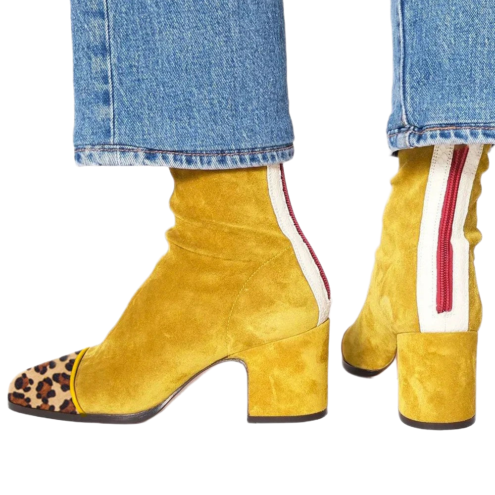 Nusaybah | Square Toe Heeled Boots with Block Heel