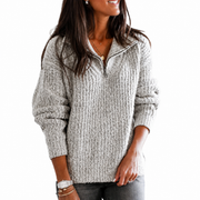 Merrie | Collared Zip-Neck Jumper