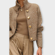 Tamisha | Stand-Collar Button Cardigan