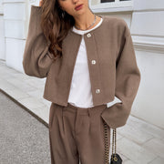 Jacklyn | Round-Neck Button Jacket