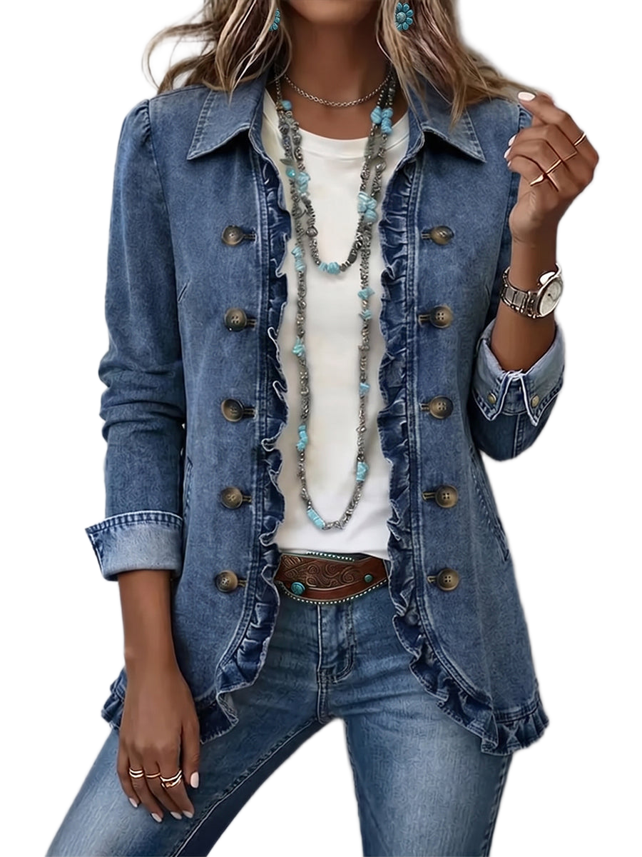 Alana | Crinkle Denim Jacket