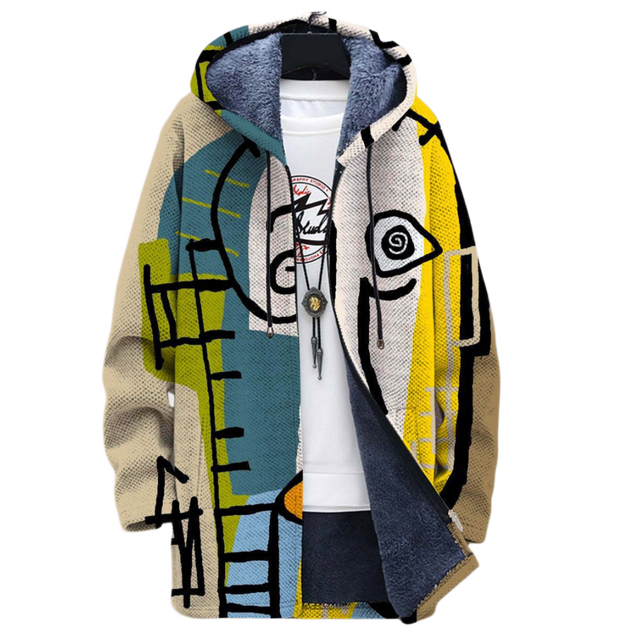 Annalise | Coat with Abstract Print