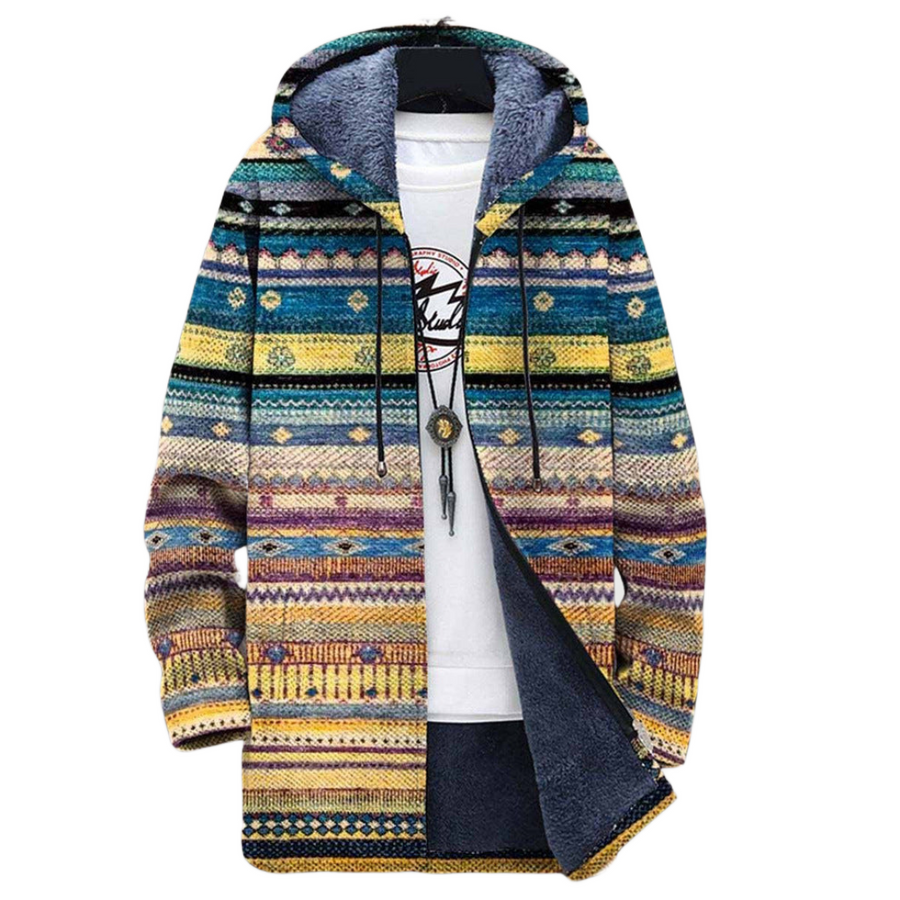 Angela | Tribal Wave-Print Coat