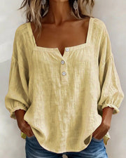 Tenille | Square-Neck Button Blouse