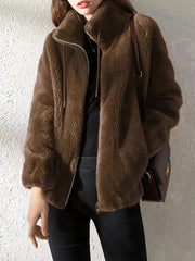 Rivka | Textured Stand-Collar Zip Jacket
