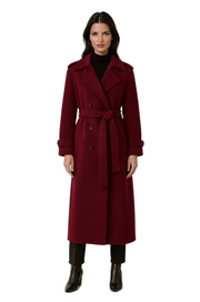 Sondra | Belted Burgundy Coat