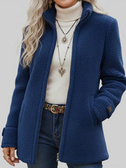 Candis | Stand-Collar Textured Zip Jacket