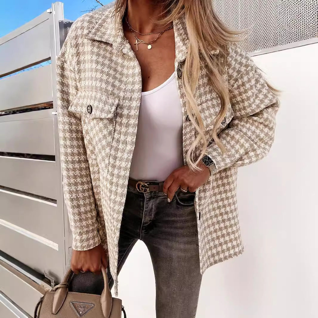 Litzy | Houndstooth Collared Jacket
