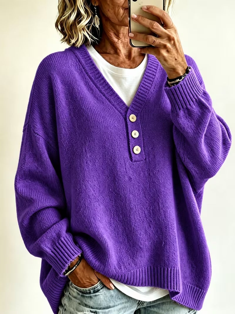 Mahalia | Button-Neck Jumper