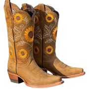 Adaleigh | Sunflower Embroidered Western Boots