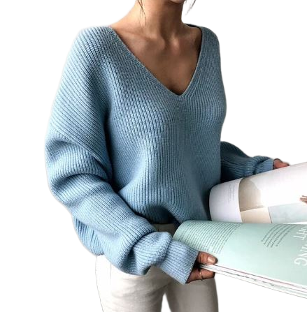 Clarabelle | V-Neck Ribbed Jumper