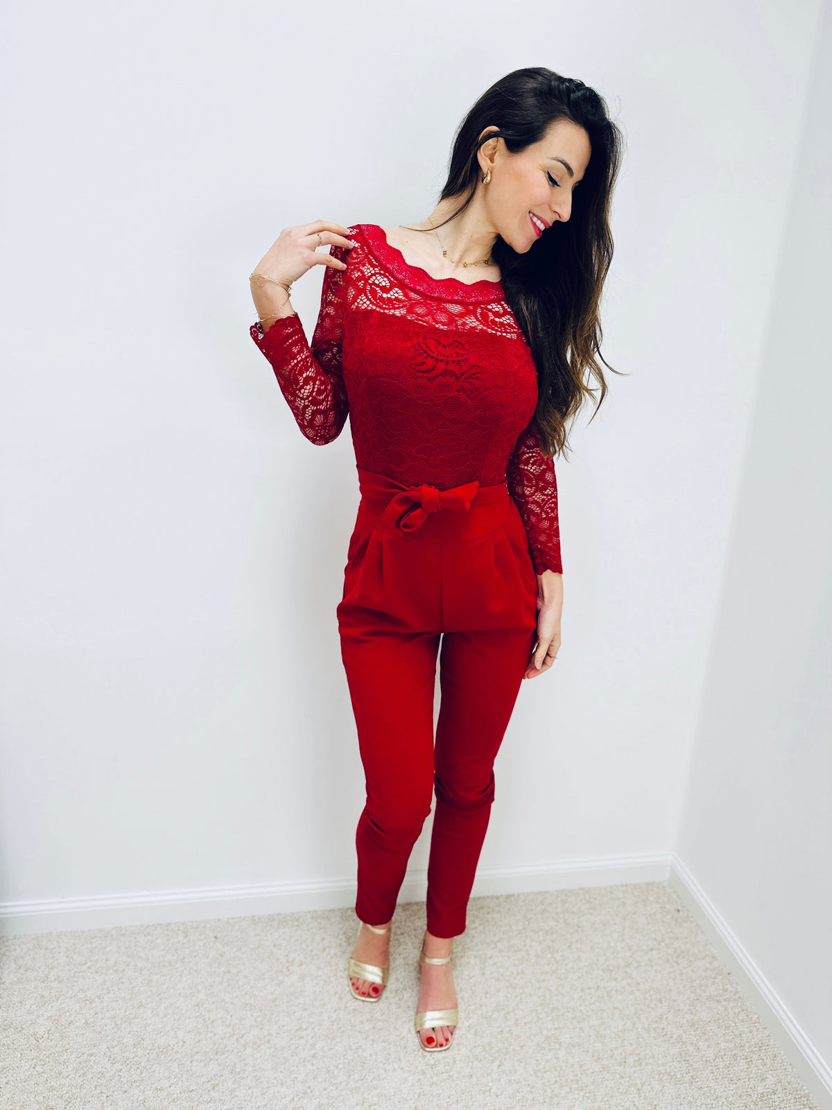 Cammy | Long-Sleeve Lace Jumpsuit
