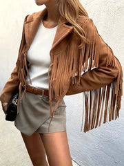 Deneen | Fringed Biker Jacket