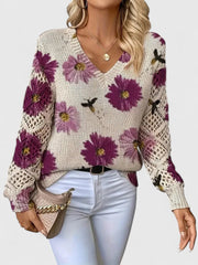 Raizel | Floral Open-Knit Jumper