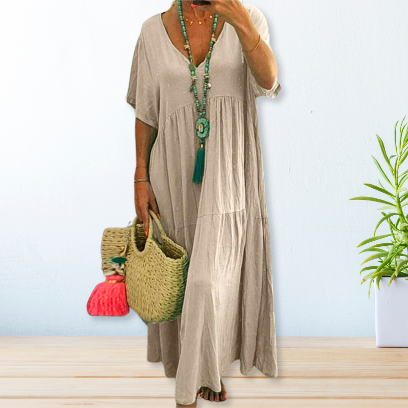 MAELIS | V-NECK MAXI DRESS
