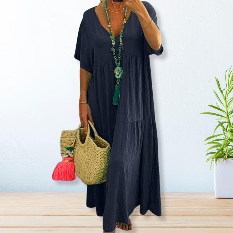 MAELIS | V-NECK MAXI DRESS