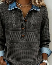 Keva | Collared Patterned Jumper