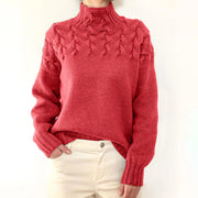 Women's jumper with a roll neckline, long sleeves and ribbed cuffs and hem