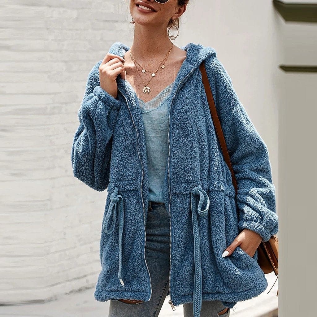 Kaylah | Hooded Drawstring Zip Jacket
