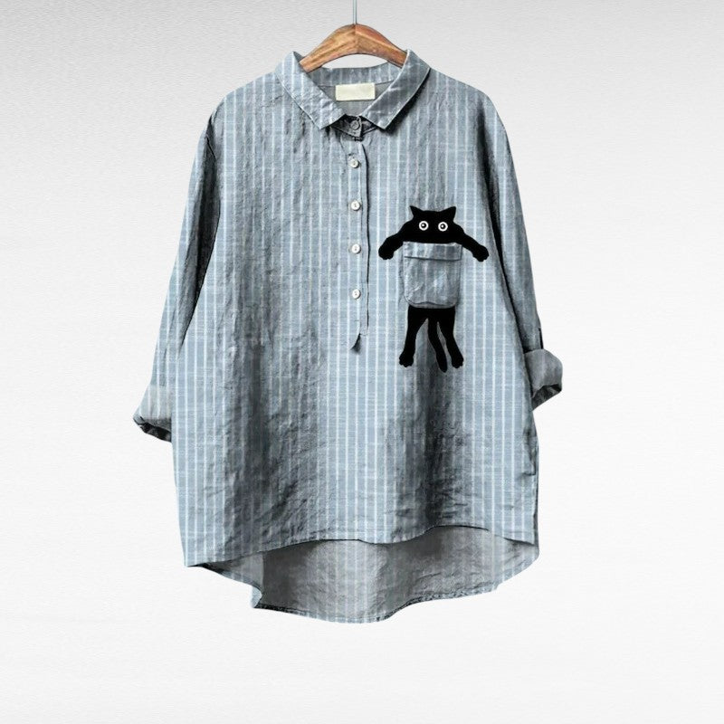 CHLOÉ | PRINTED LONG-SLEEVE BLOUSE