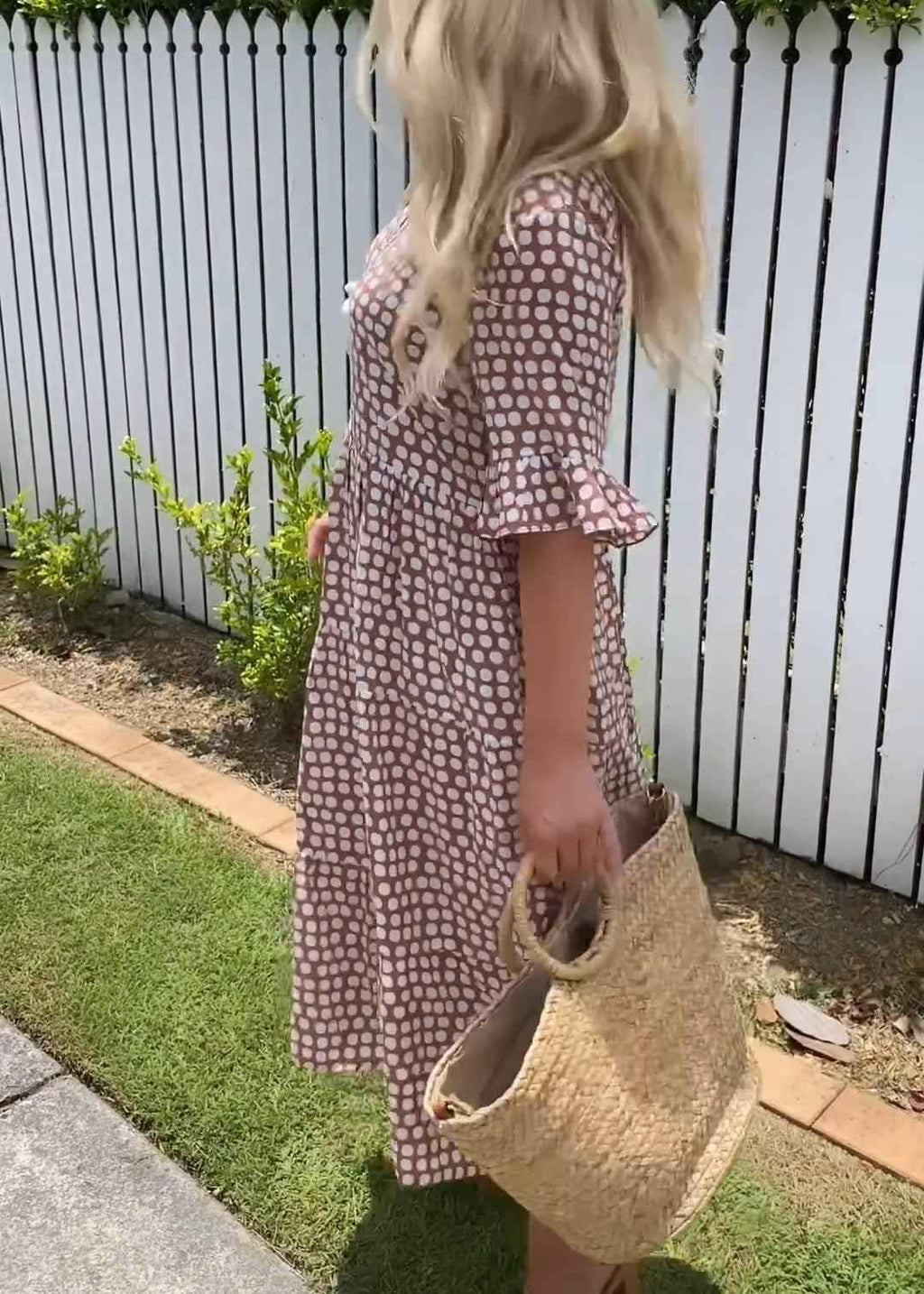 NICOLA | POLKA-DOT SHORT-SLEEVE MIDI DRESS