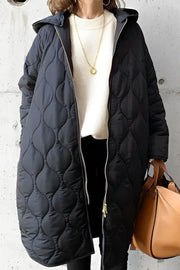 Domenica | Collarless Long Quilted Coat