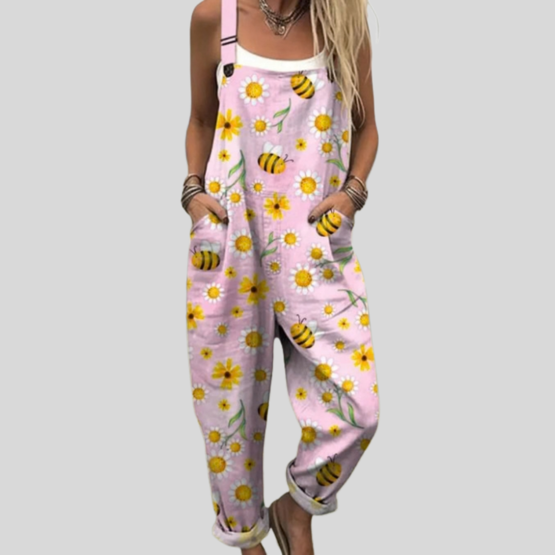 FLOWING ADJUSTABLE-STRAP CROPPED DUNGAREES