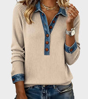 Danielle | Long-Sleeve Denim Blouse
