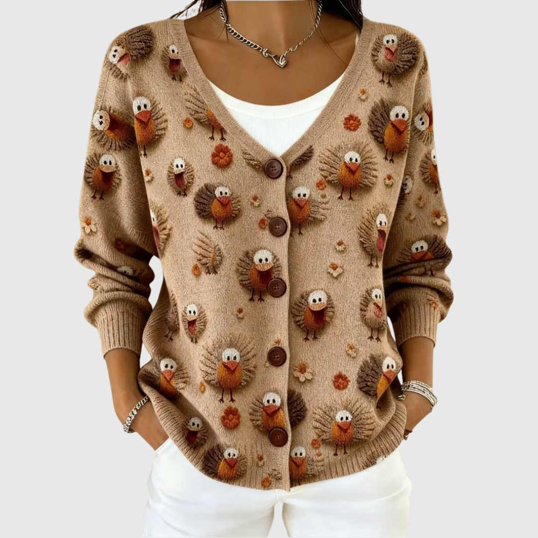KNITTED BUTTON-FRONT SUMMER CARDIGAN