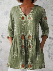 Elise | Long Blouse With V-Neck