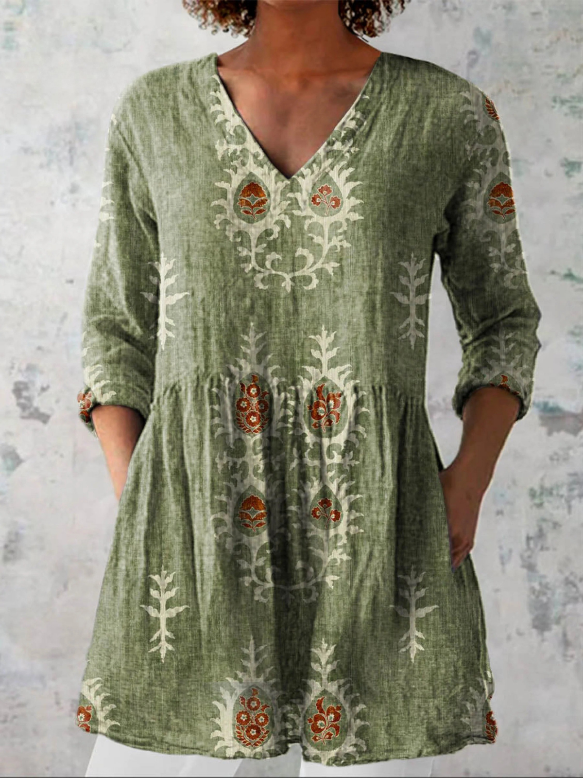 ELISE | V-NECK LONGLINE BLOUSE