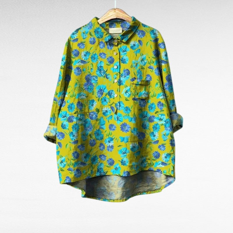 AXELLE | PRINTED LONG-SLEEVE BLOUSE