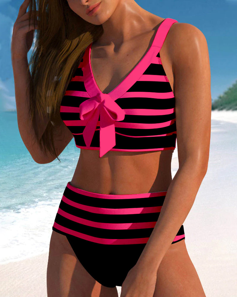 LALUNA | STRIPED HIGH-WAISTED BIKINI