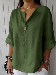 Deniece | Button-Neck Short-Sleeve Blouse