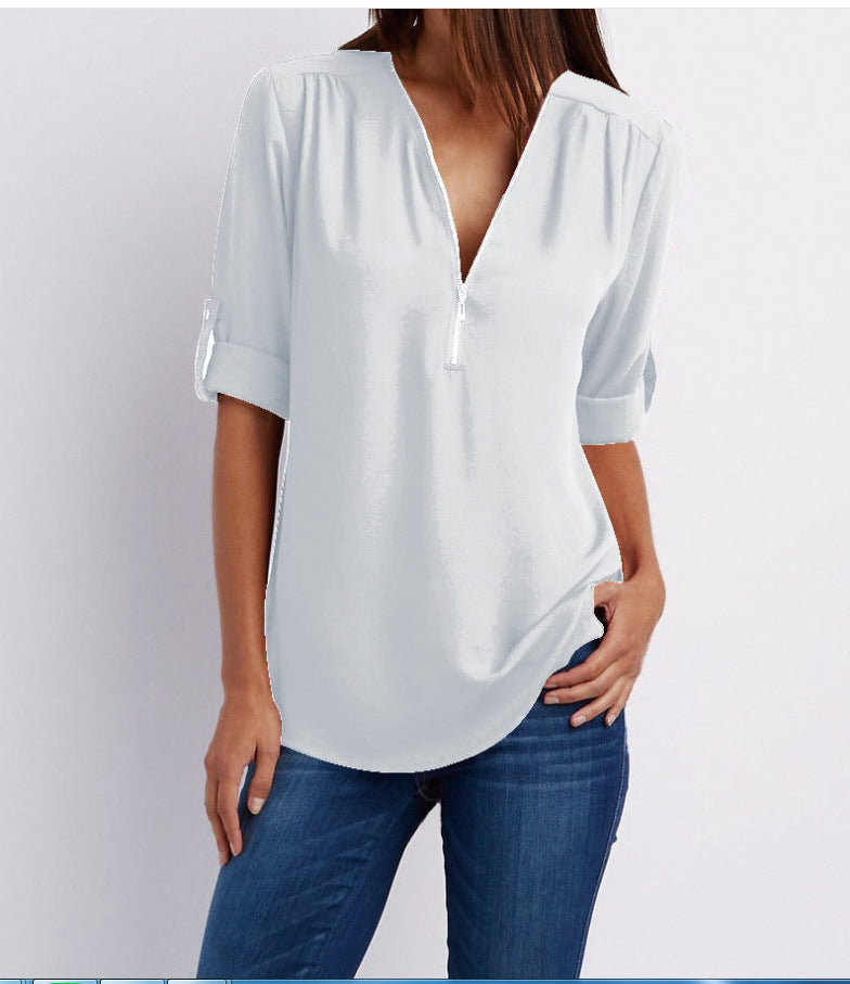 Everlena | Zip-Neck Blouse