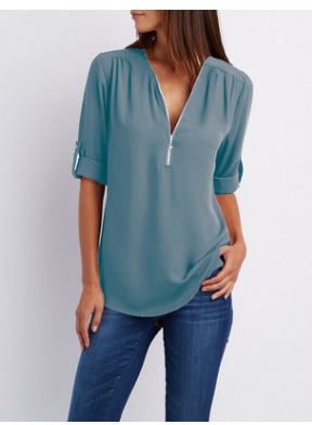 Everlena | Zip-Neck Blouse