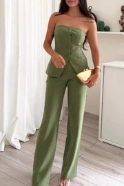 Bria | Two-Piece Sleeveless Set With Buttons