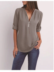 Everlena | Zip-Neck Blouse