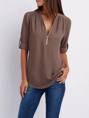 Everlena | Zip-Neck Blouse