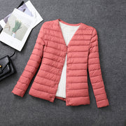 Rosamund | Lightweight Round-Neck Padded Jacket in Deep Red