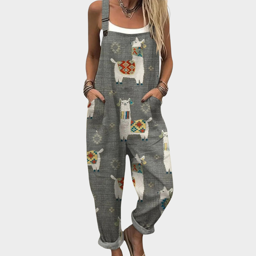 Bethany | Printed Dungarees