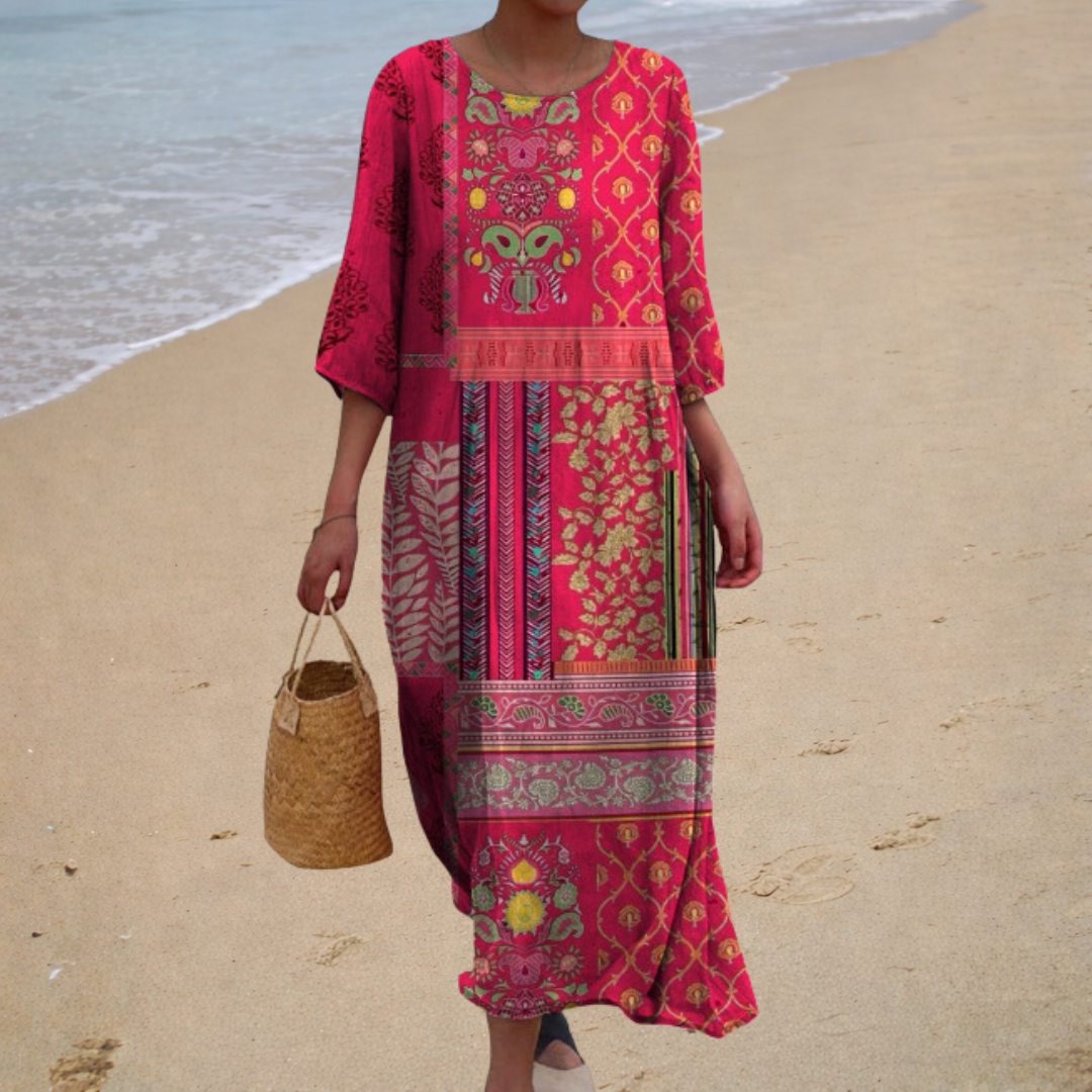 CHIQUE | SUMMER PRINTED FLOWING DRESS