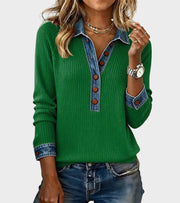 Danielle | Long-Sleeve Denim Blouse