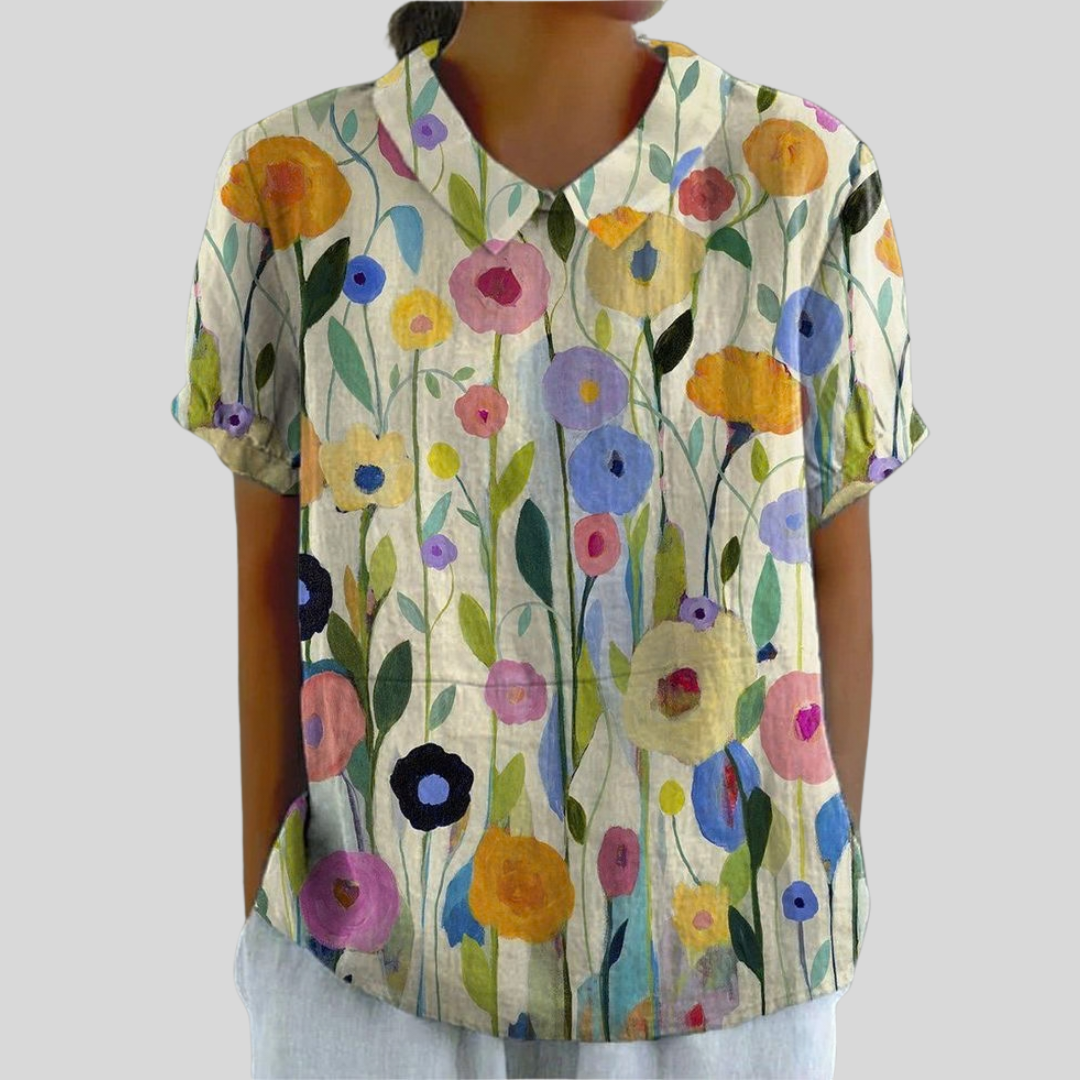 FLORAL COLLARED TOP