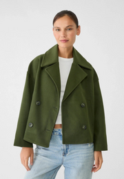 Maialen | Cropped Double-Breasted Tailored Jacket in Black